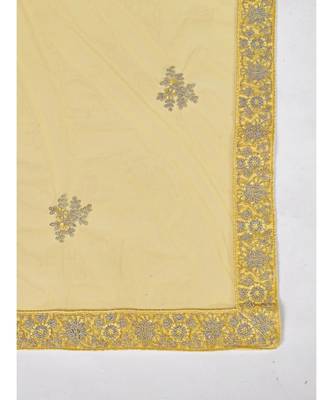 Yellow Embellished Embroidered Semi Stitched Lehenga & Unstitched Blouse With Dupatta 5