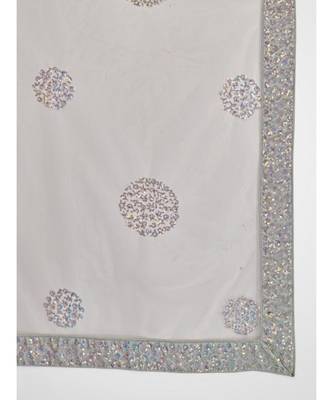 Grey Embellished Sequinned & Embroidered Semi Stitched Lehenga & Unstitched Blouse With Dupatta 5