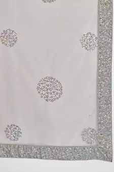 Grey Embellished Sequinned & Embroidered Semi Stitched Lehenga & Unstitched Blouse With Dupatta