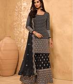 Black embroidered georgette salwar