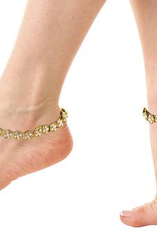 White cubic zirconia anklets