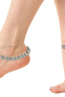White cubic zirconia anklets