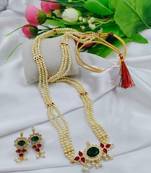 Sukai Jewels Ethnic Traditional Wear Moti Mala Necklace with Earring Set for Women and Girls