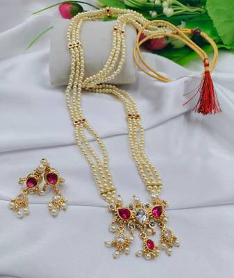 Sukai Jewels Ethnic Traditional Wear Moti Mala Necklace with Earring Set for Women and Girls 1
