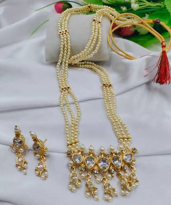 Sukai Jewels Ethnic Traditional Wear Moti Mala Necklace with Earring Set for Women and Girls 1
