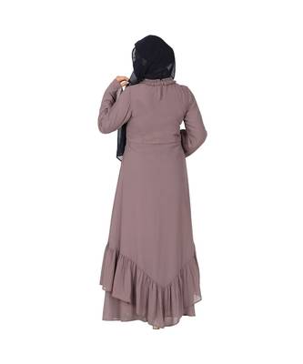 Designer Modest Dress With Frills and Layers 5