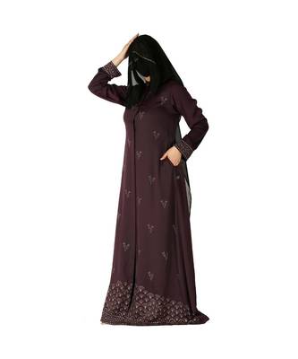 Designer Dress For Hijabis With Premium Stonework. 2