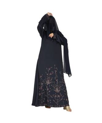 Designer Dress For Hijabis With Premium Stonework. 2