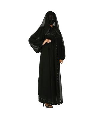 Designer Abaya Dress With Lacework and Stonework. 4