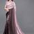 Wine plain georgette saree with blouse