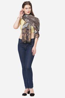 Blue Viscose Metallic Scarf
