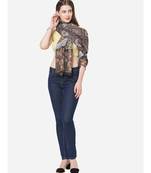 Blue Viscose Metallic Scarf