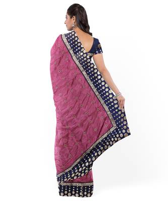 Pink Two Tone Silk Blend Bangalory Silk Women's Saree With Blouse Piece 2
