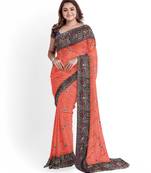 Peach Silk Blend Two Tone Bangalory Silk Women's Saree With Blouse