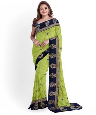 Pink Bangalory Sana Silk Two Tone Women's Saree With Blouse 1