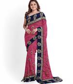 Pink Bangalory Sana Silk Two Tone Women's Saree With Blouse