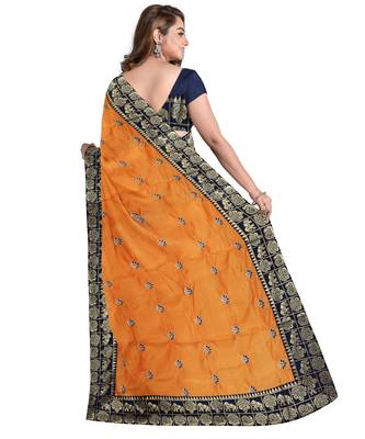 Light Yellow Bangalory Sana Silk Two Tone Women's Saree With Blouse 2