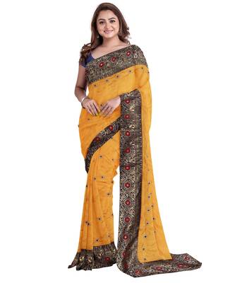 Orange Two Tone Bangalory Sana Silk Women's Saree With Blouse 1