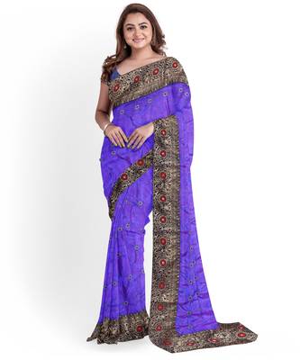 Purple Two Tone Bangalory Sana Silk Women's Saree With Blouse 1