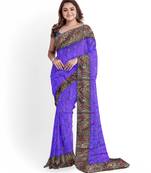 Purple Two Tone Bangalory Sana Silk Women's Saree With Blouse
