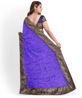 Purple Two Tone Bangalory Sana Silk Women's Saree With Blouse 2