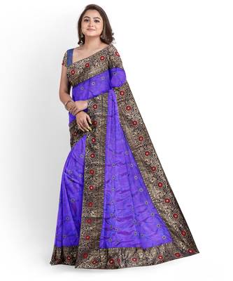 Purple Two Tone Bangalory Sana Silk Women's Saree With Blouse 3