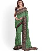 Green Two Tone Bangalory Sana Silk Women's Saree With Blouse