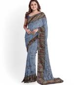 Grey Two Tone Bangalory Sana Silk Women's Saree With Blouse