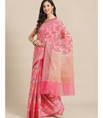 pink silk cotton   saree with blouse