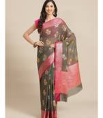 black silk cotton   saree with blouse