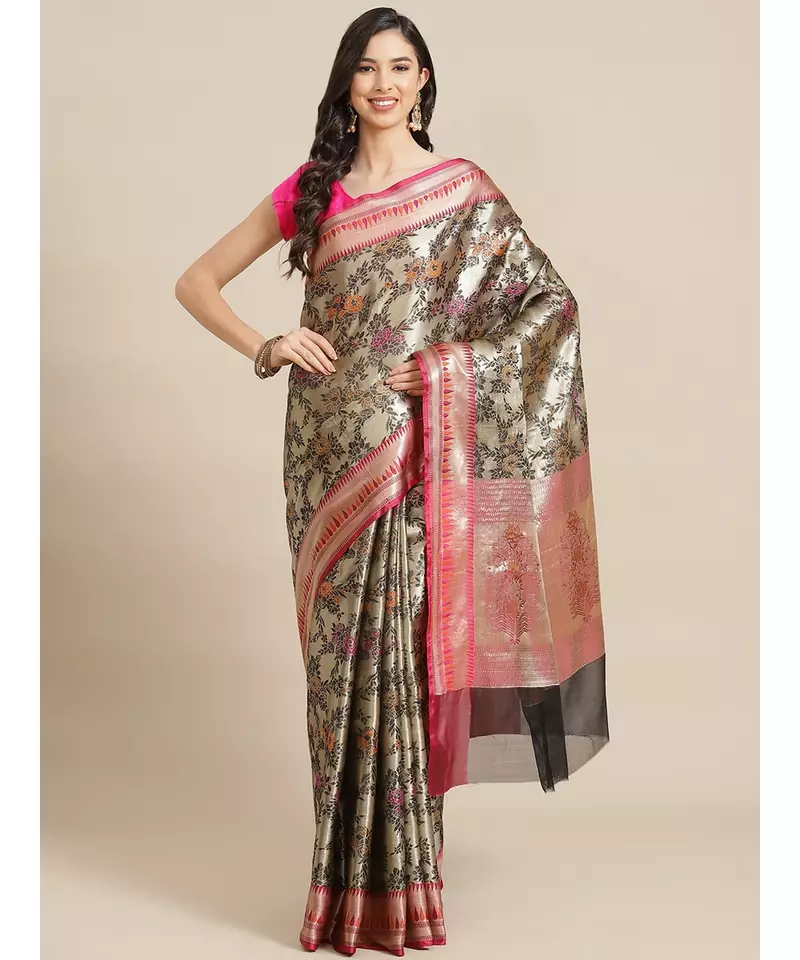black banarasi brocade   saree with blouse
