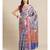 blue banarasi brocade   saree with blouse