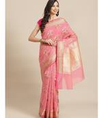 pink cotton silk   saree with blouse