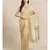 cream organza   saree with blouse