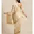cream organza   saree with blouse