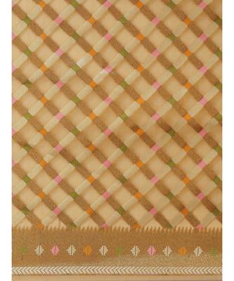 beige organza   saree with blouse 3