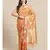 peach organza   saree with blouse