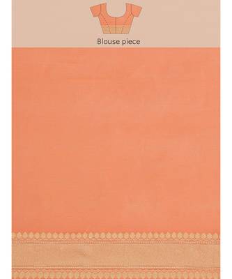 peach organza   saree with blouse 5