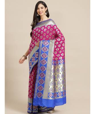 purple art silk sarees   saree with blouse 1