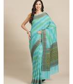 blue pure banarasi silk   saree with blouse