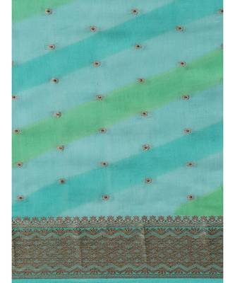 blue pure banarasi silk   saree with blouse 3