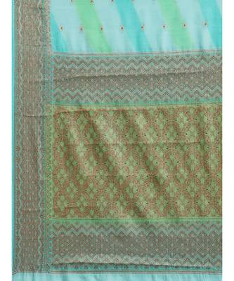blue pure banarasi silk   saree with blouse 4