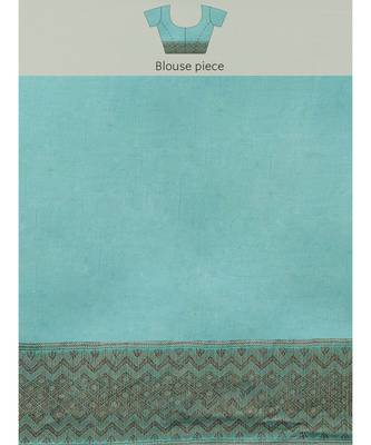 blue pure banarasi silk   saree with blouse 5