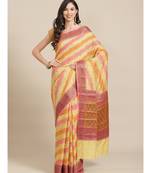 yellow pure banarasi silk   saree with blouse