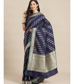 navy blue art silk sarees   saree with blouse