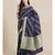 navy blue art silk sarees   saree with blouse