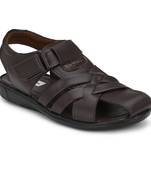 ZORIK Men's Brown Synthetic Leather SlipOn Ethnic Sandal