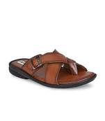 ZORIK Men's Brown Synthetic Leather SlipOn Ethnic Slipper