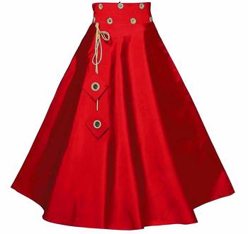 Yellow plain taffeta girls-top-bottom 4