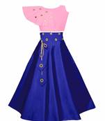 Pink plain taffeta girls-top-bottom